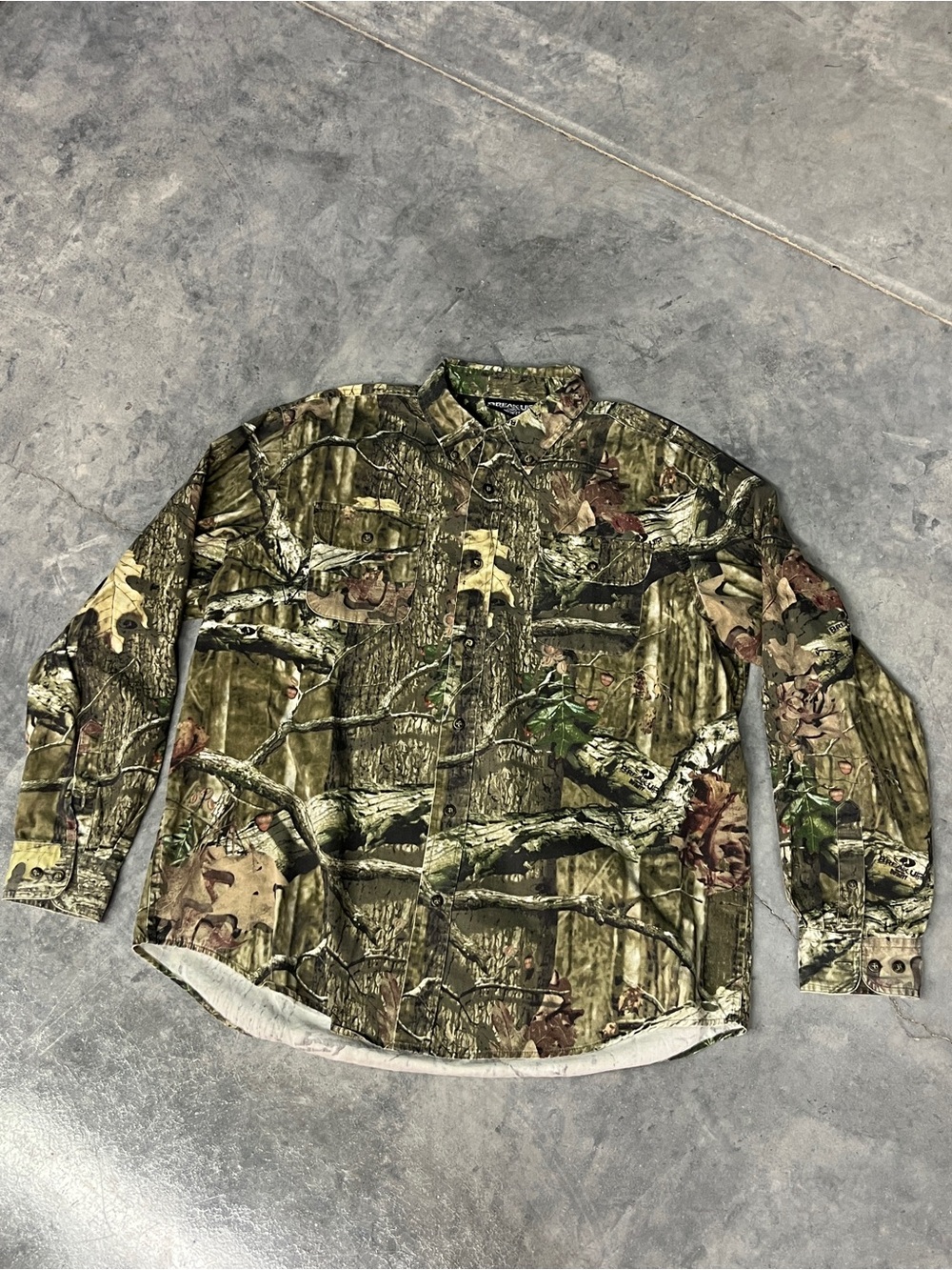 Mossy Oak Camo Button-Up Shirt - Green/Brown